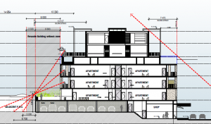 Apartment Fitzroy sightlines on plan